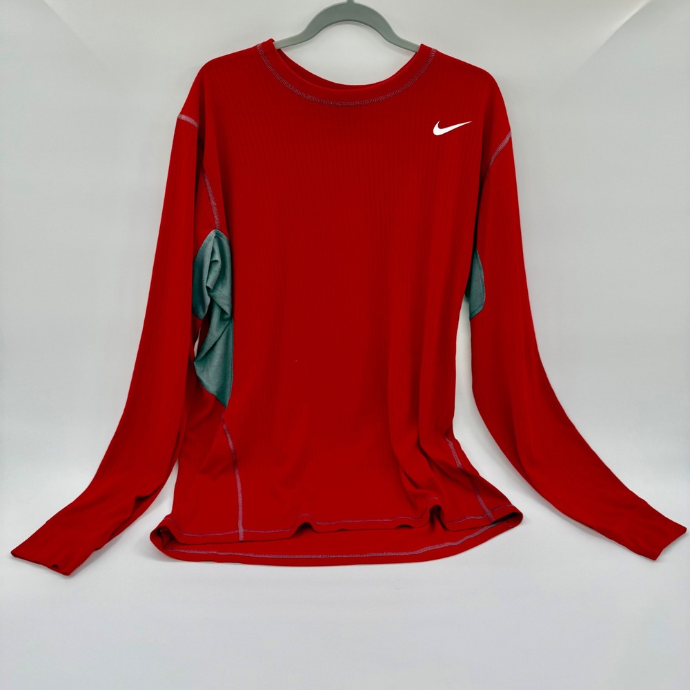 Nike Pro Combat Dri-FIT Red Long Sleeve Training Shirt XXL 427705-606 Mens